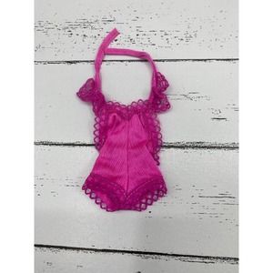 Vintage Barbie #1290 Beauty Secrets Barbie 1979 Pink Ruffled Swim Bodysuit